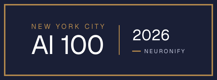 NYC AI 100 badge, wide, dark