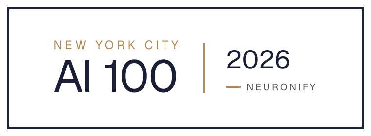 NYC AI 100 badge, wide, light
