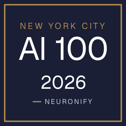 NYC AI 100 badge, square, dark