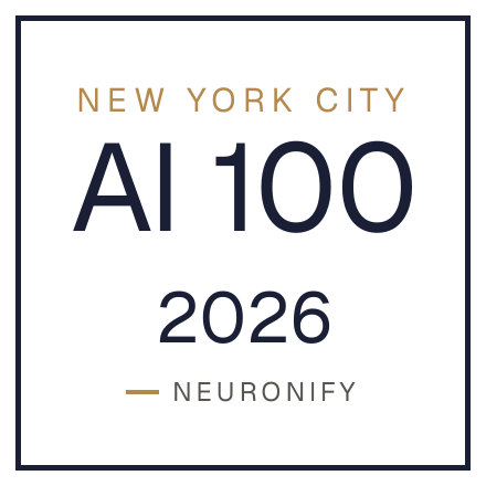 NYC AI 100 badge, square, light